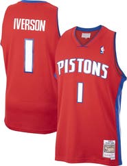 Mitchell & Ness Men's Mitchell & Ness Allen Iverson Red Detroit Pistons 2008/09 Hardwood Classics Swingman Jersey