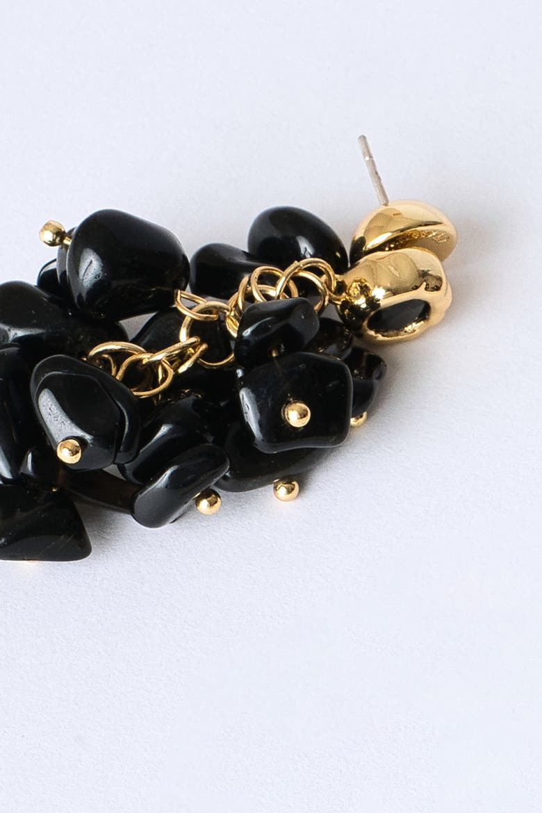 Melanie Obsidian Cascade Cluster Earrings, Alternate, color, Black