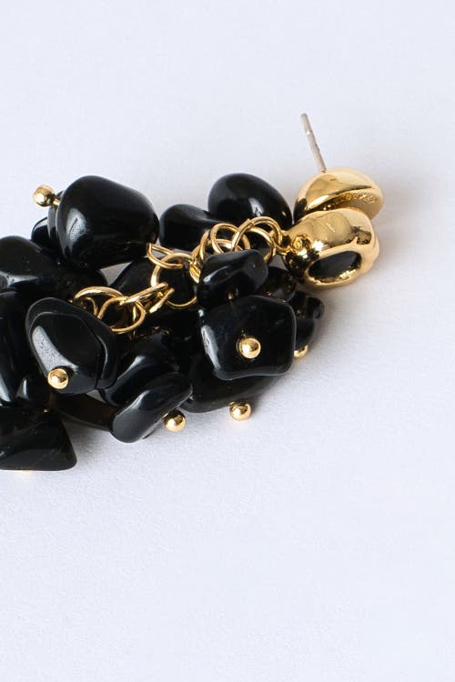 Classicharms Melanie Obsidian Cascade Cluster Earrings In Black