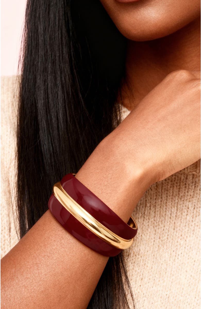 RETRO CHIC Ostuni Bangle, Alternate, color, White & Gold