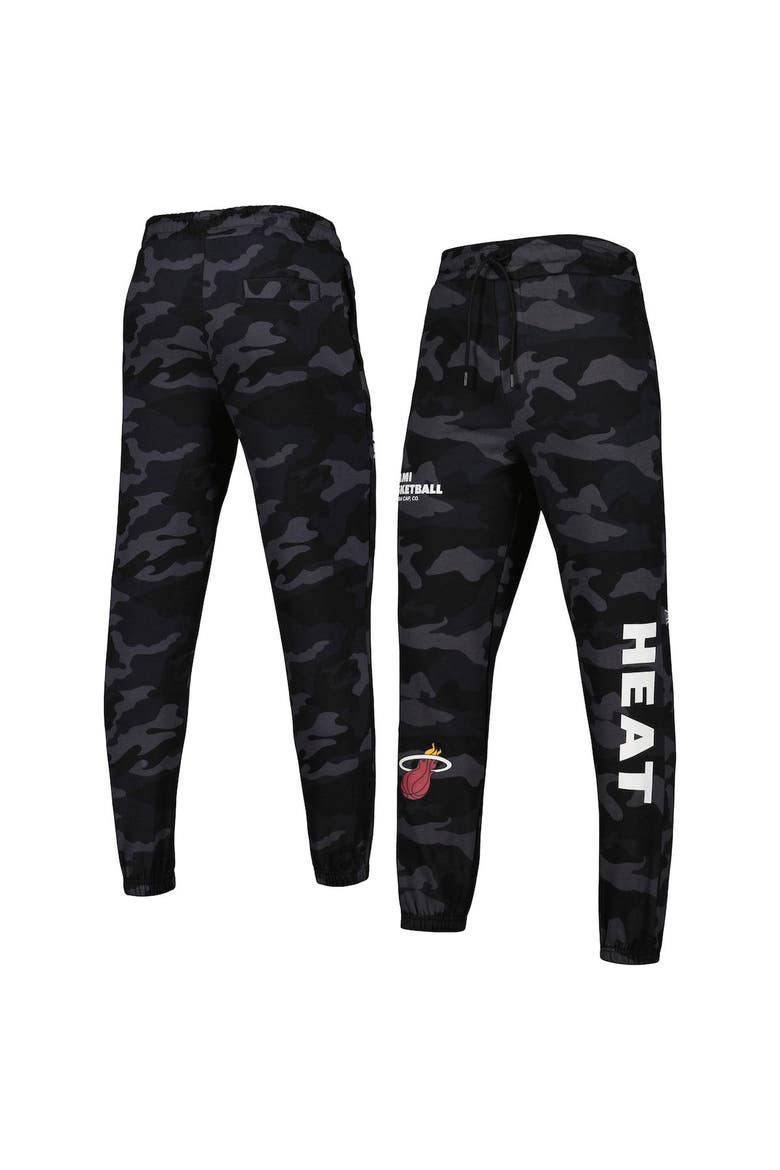 Men's New Era Black/Camo Miami Heat Tonal Joggers, Main, color, Black