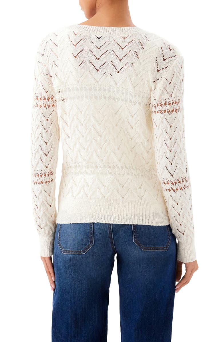 Karen Kane Open Stitch Sweater, Alternate, color, Cream