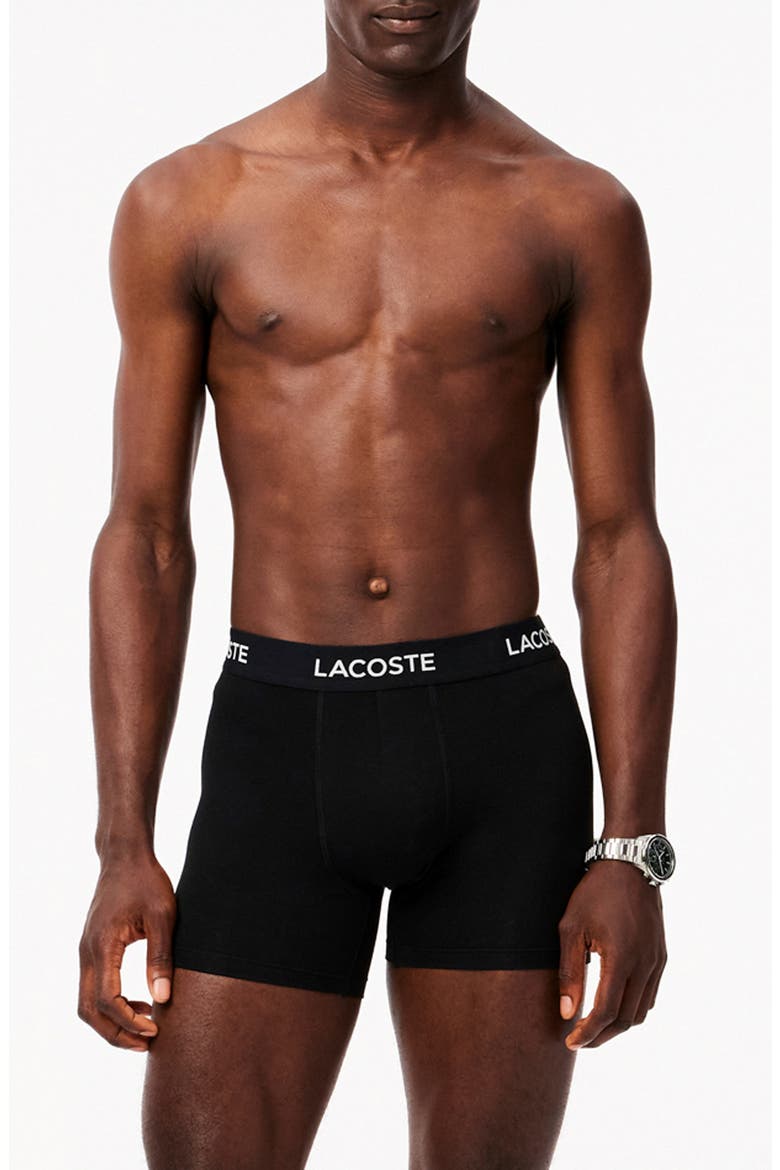 Core Essentials Assorted 5-Pack Stretch Cotton Boxer Briefs, Main, color, BLACK