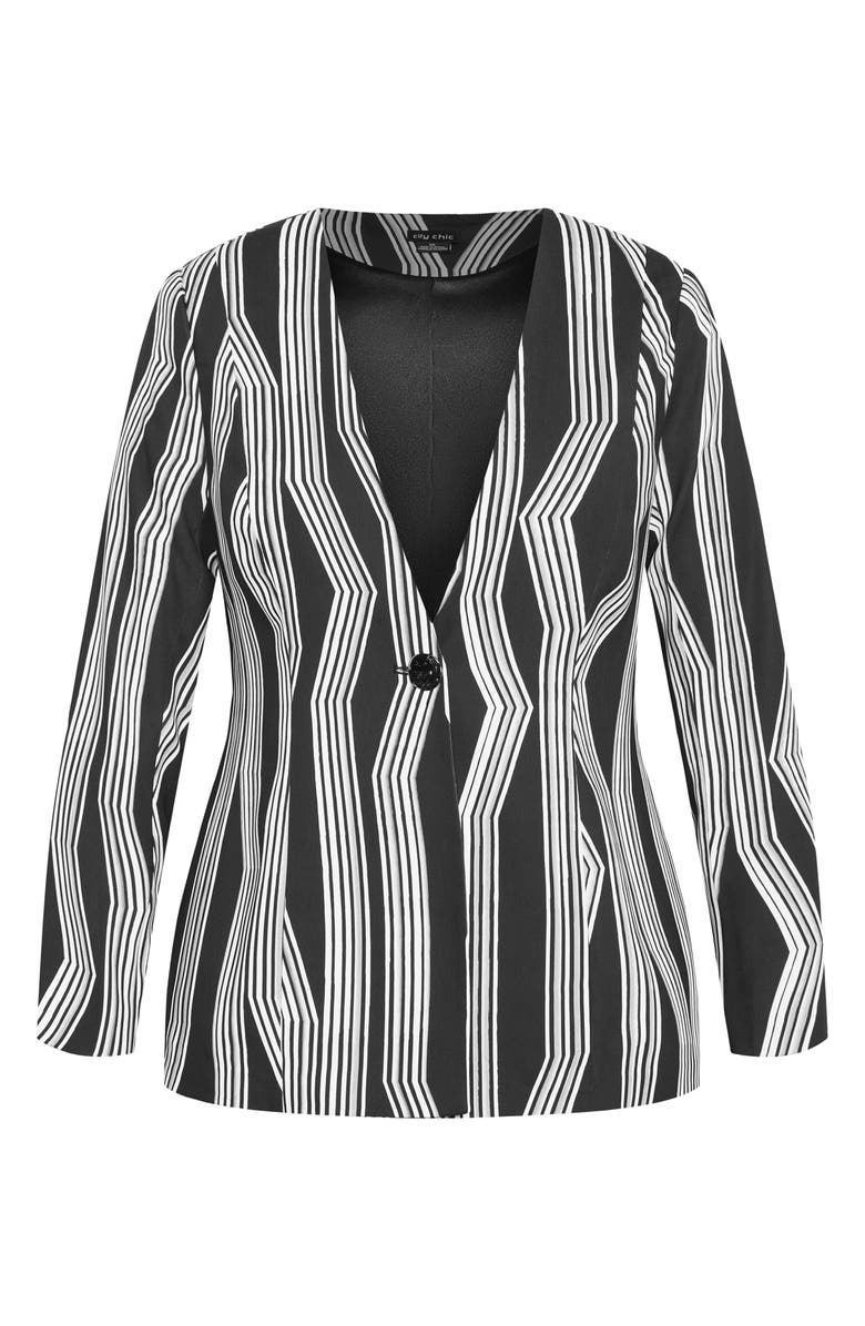 City Chic Laila Abstract Stripe Jacket, Alternate, color,