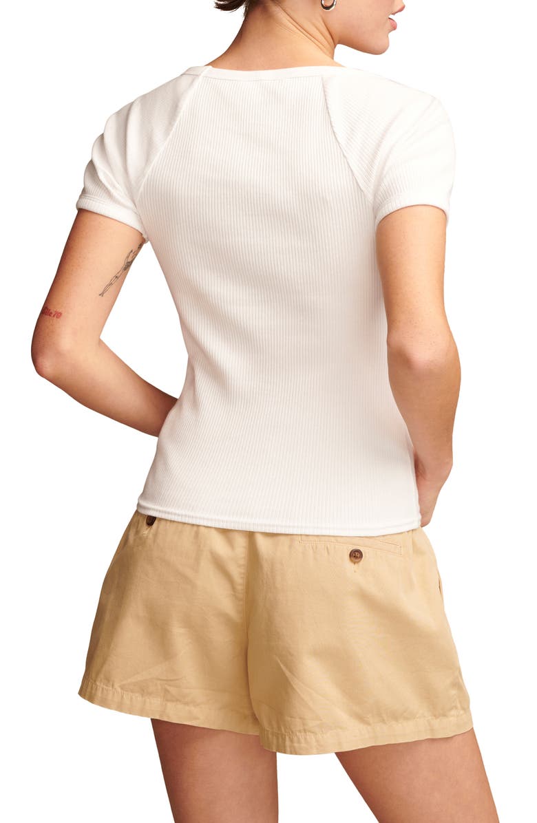 Lucky Brand Rib Scoop Neck T-Shirt, Alternate, color, Bright White
