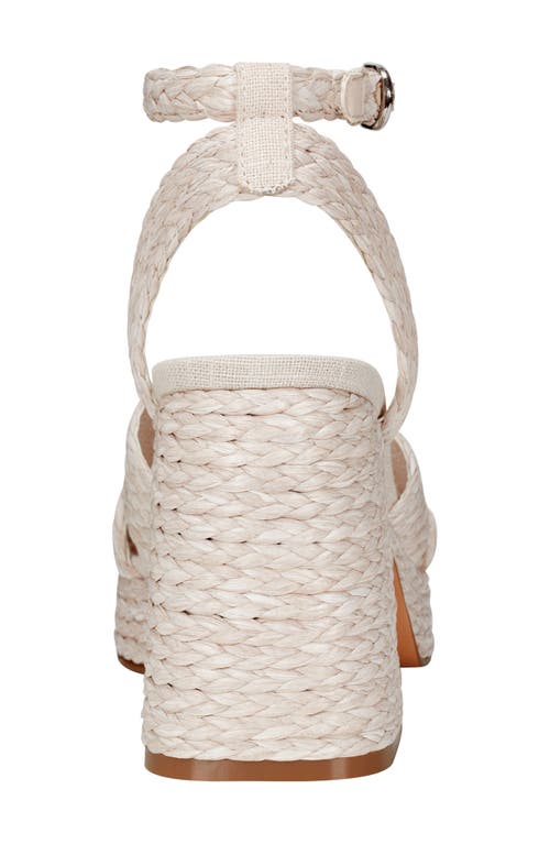 Marc Fisher Ltd Janie Raffia Ankle Strap Platform Sandal In Light Natural