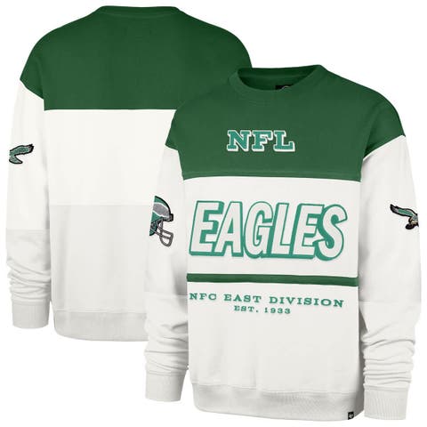 Men's '47  Kelly Green/Cream Philadelphia Eagles Throwback Breeze Maximalist Sweatshirt