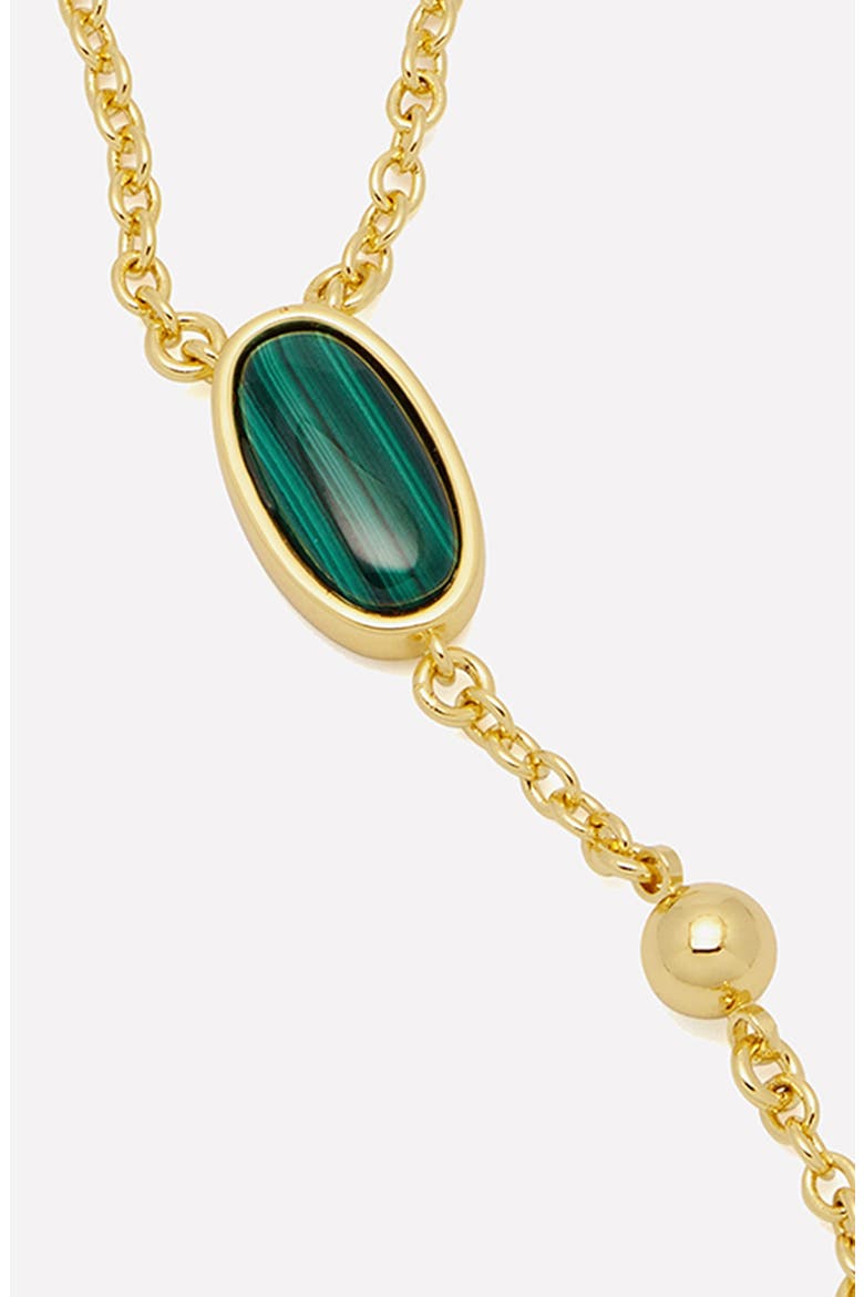 Rose Malachite Stone Necklace in Gold, Alternate, color, Gold