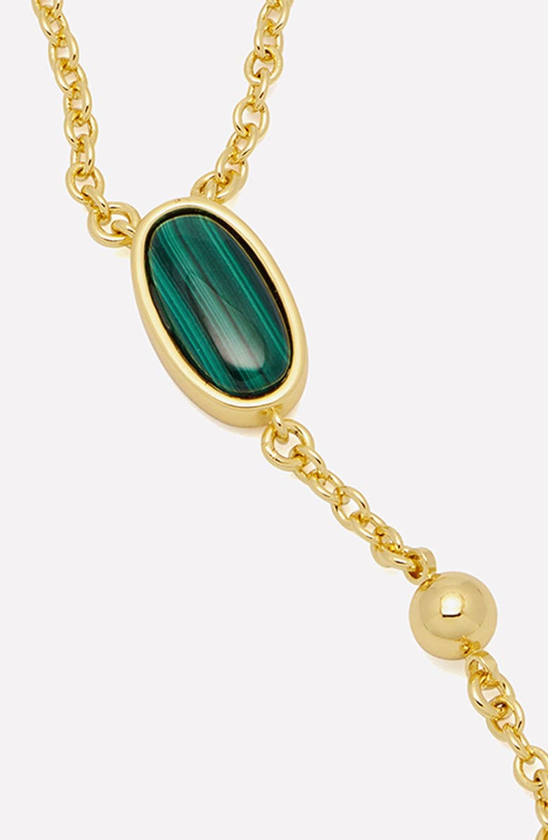 YOJ Rose Malachite Stone Necklace in Gold, Alternate, color, Gold