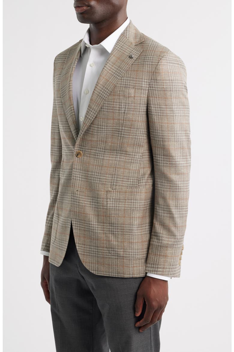 Hampton Tan Glen Check Knit Wool Sport Coat, Alternate, color, TAN