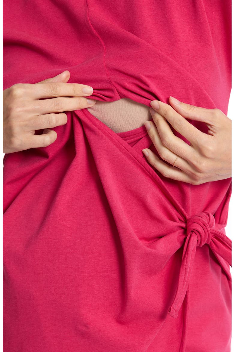 Matelot Maternity/Nursing Dress, Alternate, color, FUCHSIA