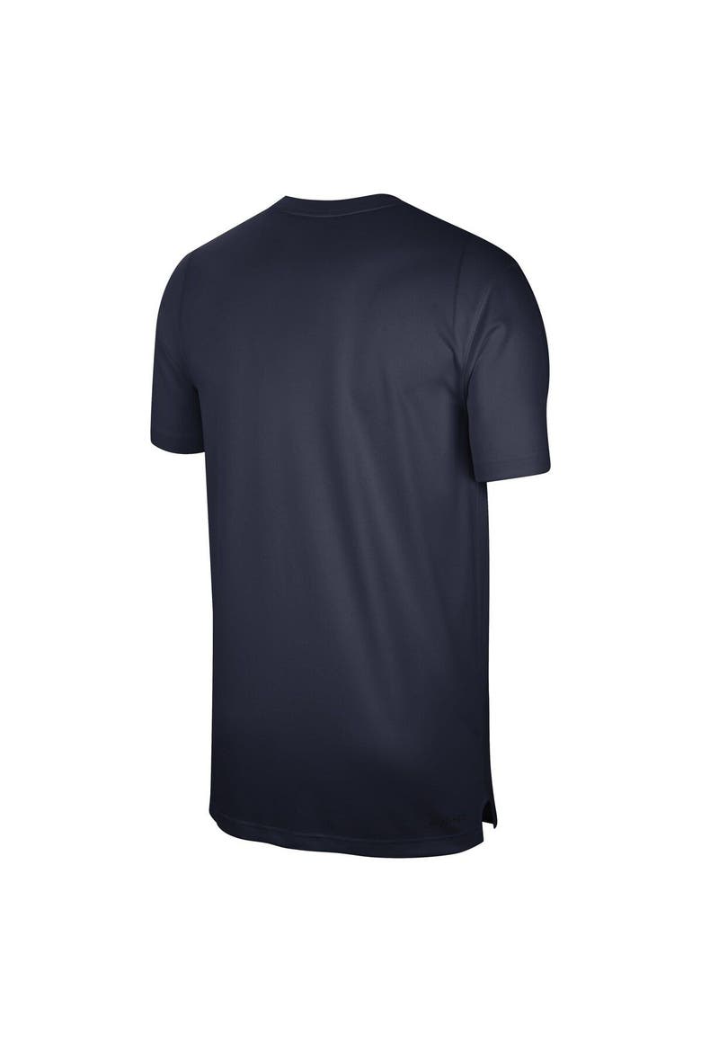 Men's Nike  Navy West Virginia Mountaineers Sideline Coaches Performance Top, Alternate, color, Navy
