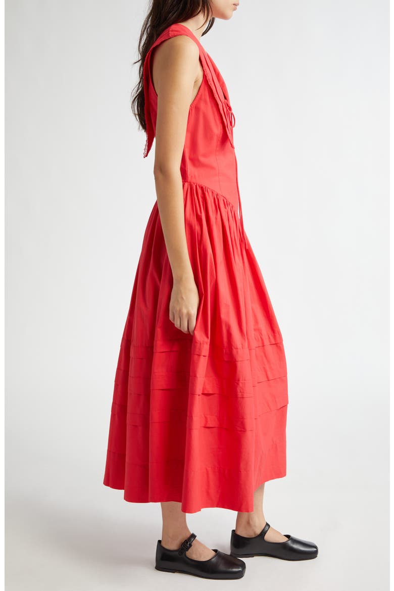 Opa Cotton Poplin Midi Dress, Alternate, color, RED