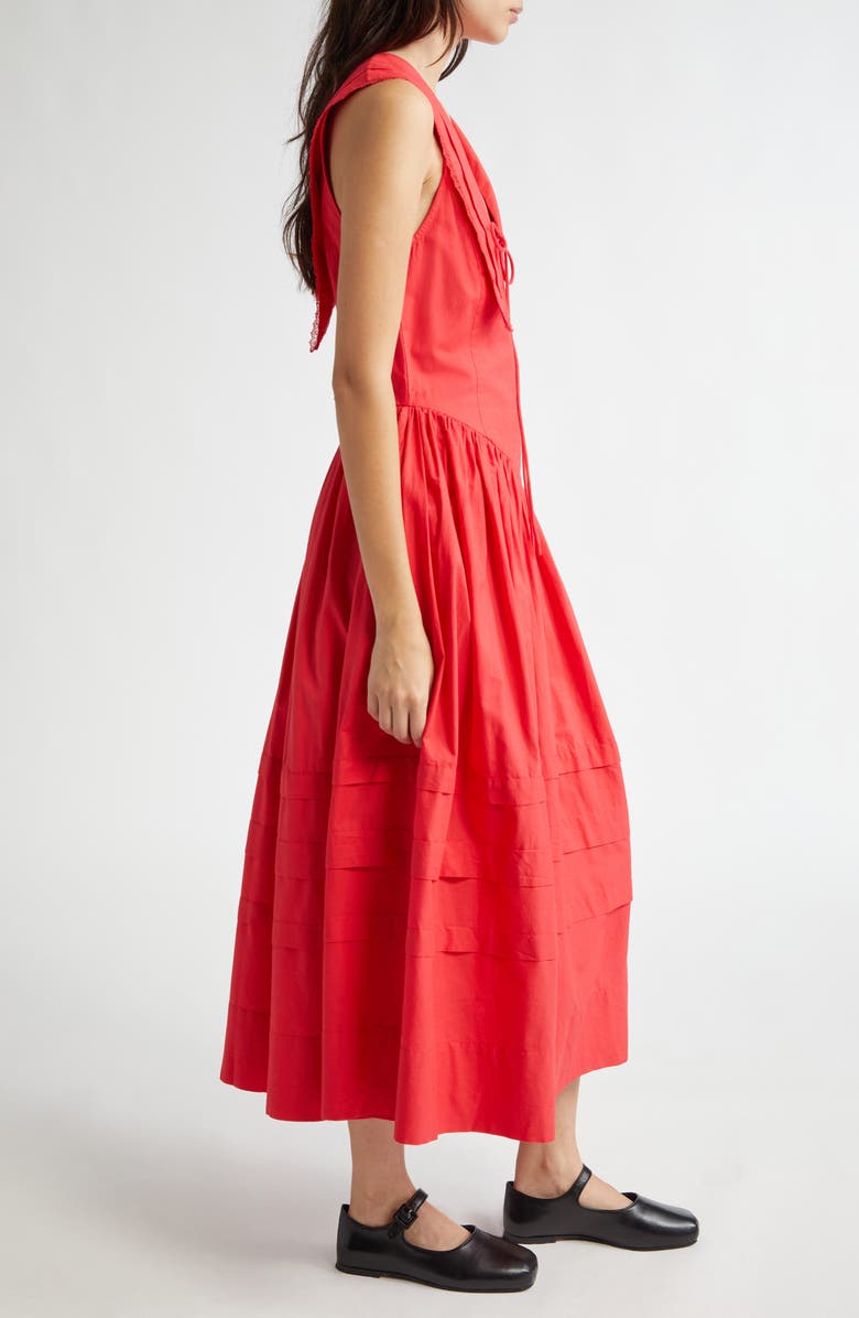 Sandy Liang Opa Cotton Poplin Midi Dress, Alternate, color, 