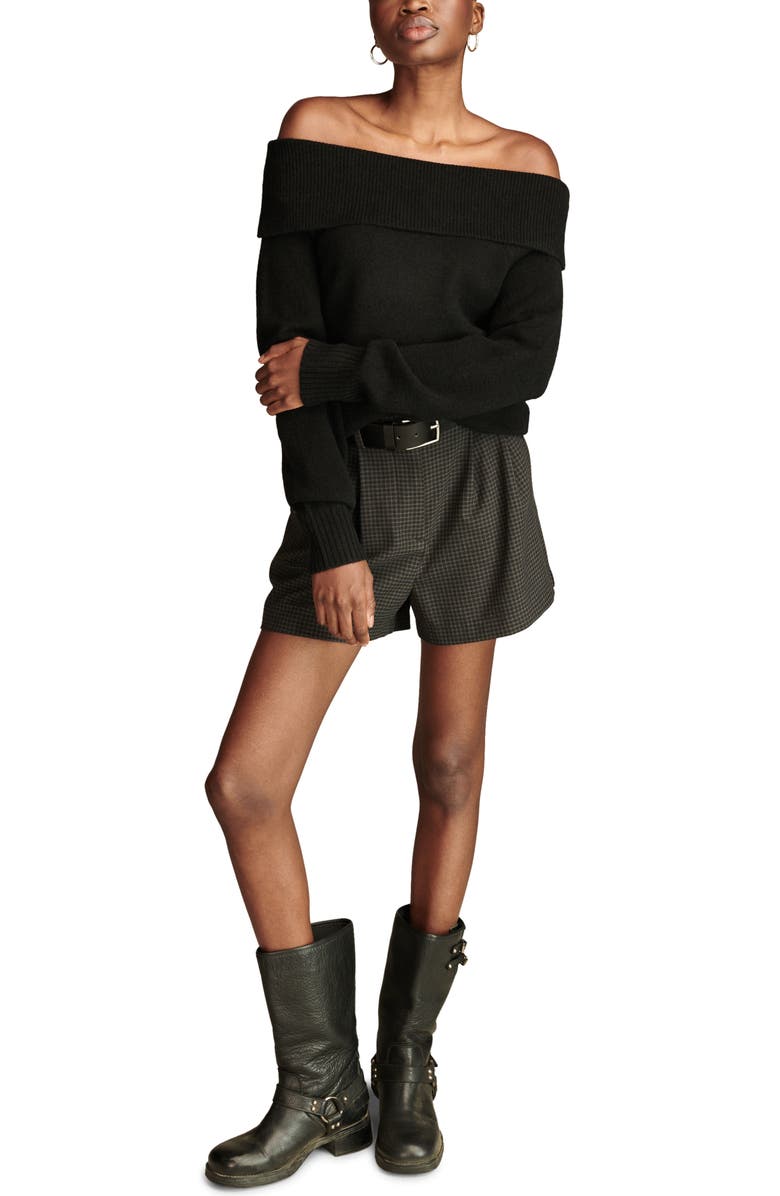 Lucky Brand Cloud Off the Shoulder Sweater, Alternate, color, Dark Black