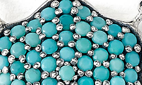 Samuel B. Silver 1.20 Ct. Tw. Sleeping Beauty Turquoise Flower Necklace In Turquoise
