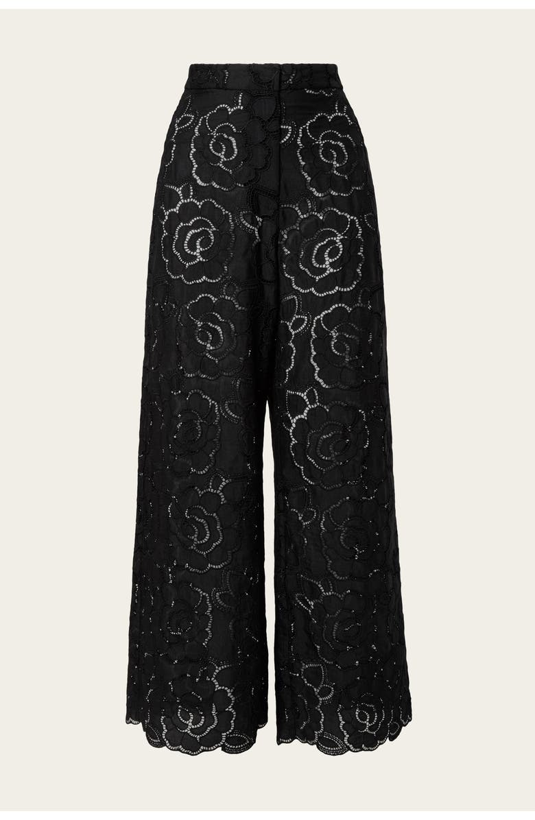 Malina Stacey Wide-Leg Lace Pants, Alternate, color, Black