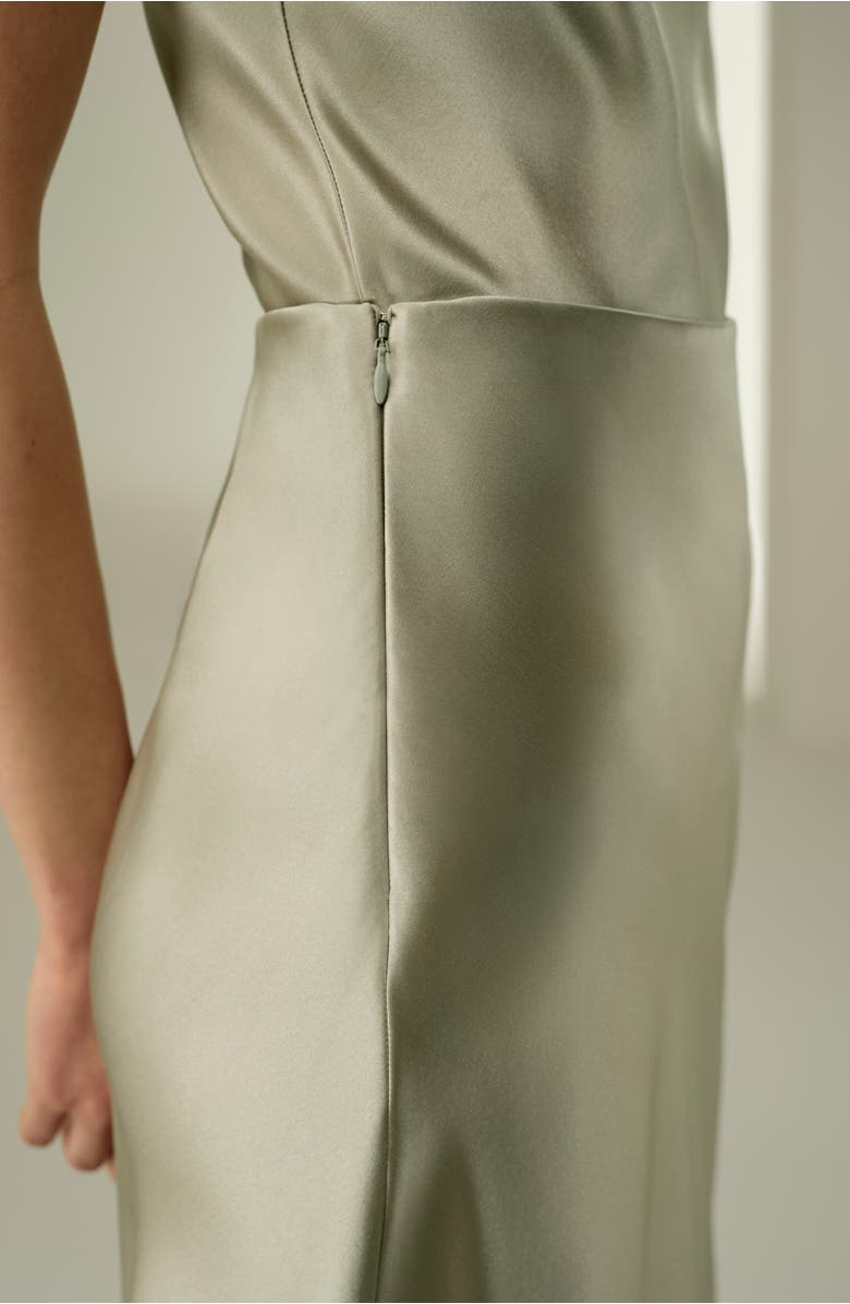 Lilysilk Women's Double-Faced Silk Charmeuse Maxi Skirt, Alternate, color, Artichoke