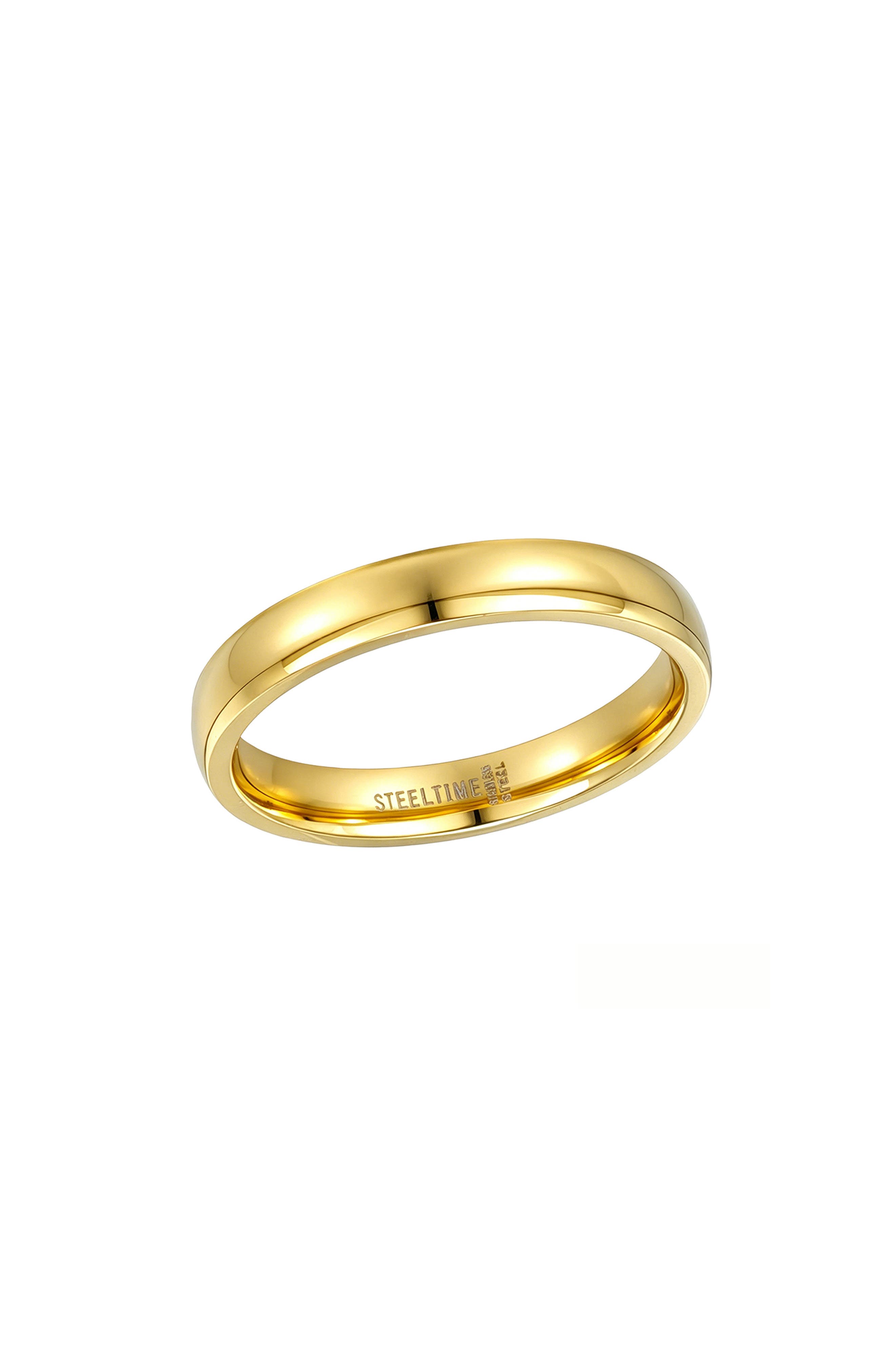 Men's 18K Gold Plated Stainless Steel Band Ring