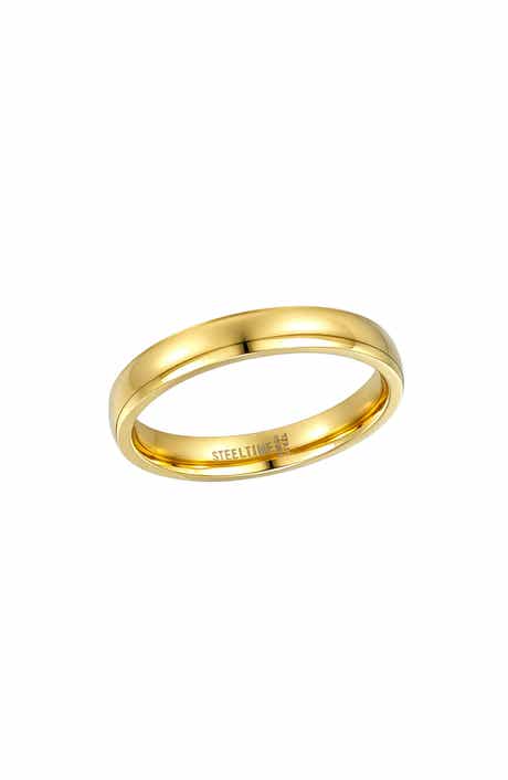 Men's 18K Gold Plated Stainless Steel Band Ring