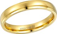 STEELTIME Men's 18K Gold Plated Stainless Steel Band Ring