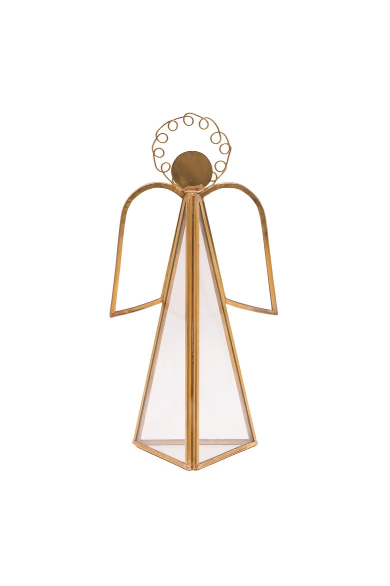 Angel Glass Figurine, Main, color, Gold