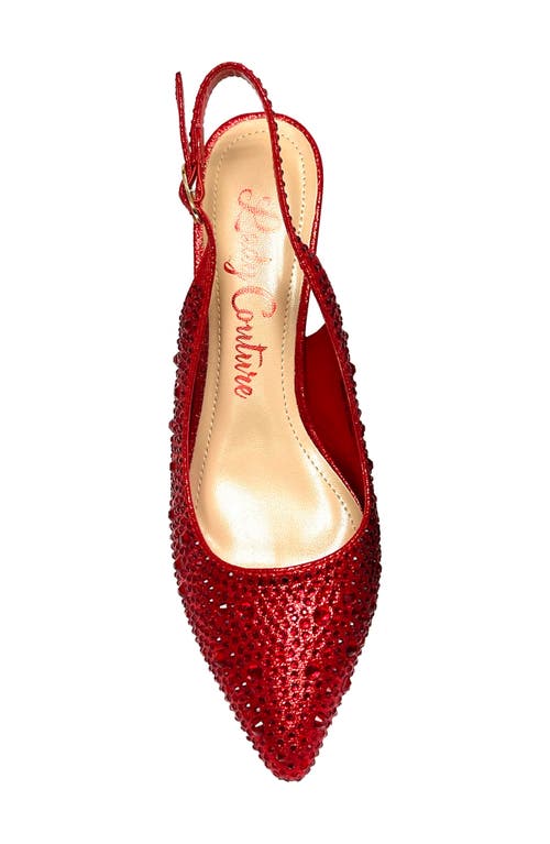 Lady Couture Onyx Rhinestone Slingback Pump In Red