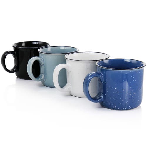 Mr Coffee Mr. Coffee Colebrook Speckled Stoneware 18oz 4 Piece Mug Set In Multi