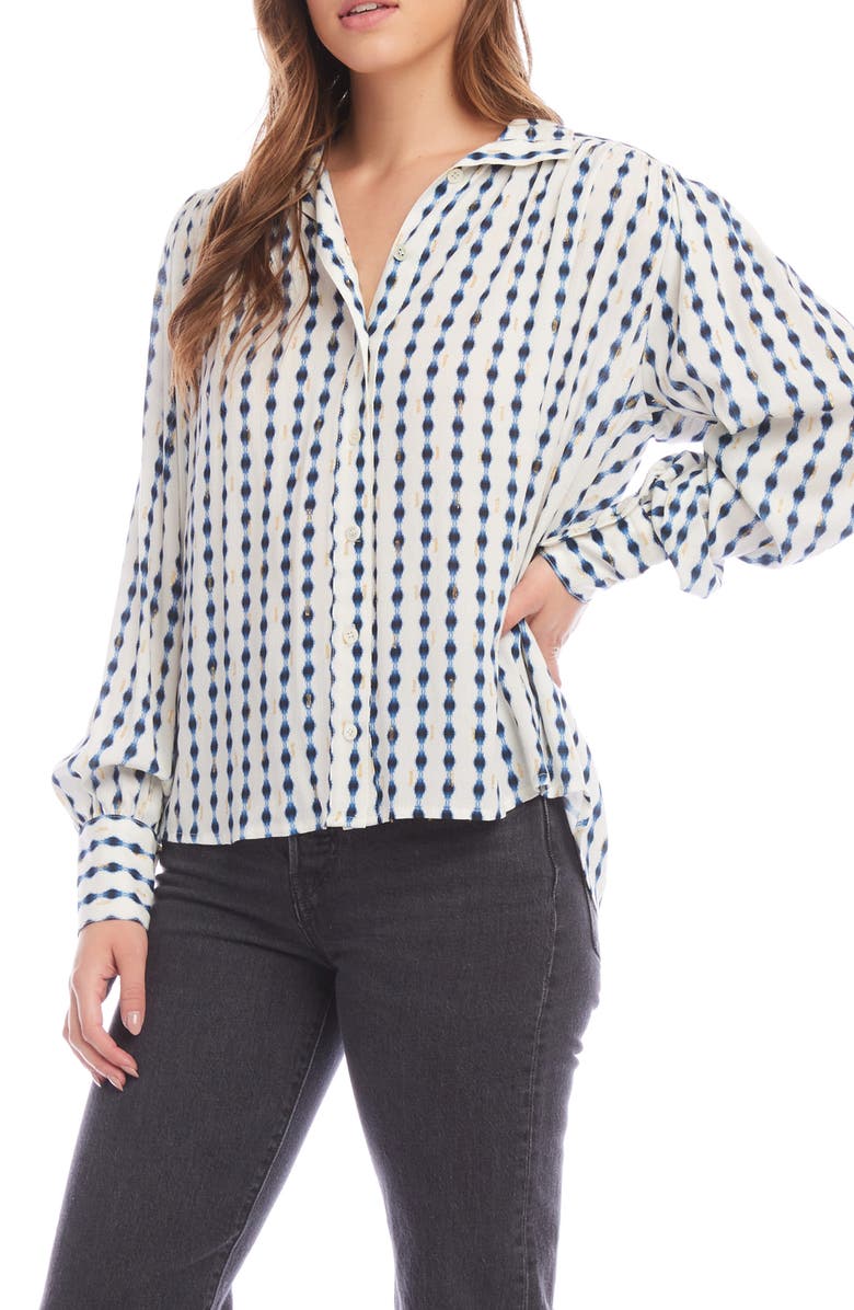 FIFTEEN TWENTY Chloe Ikat Print Button-Up Shirt, Alternate, color,
