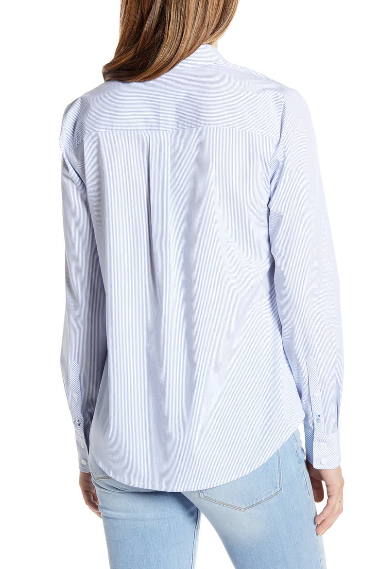 Button-Up Shirt, Alternate, color, BLUE- WHITE SHIRT STRIPE