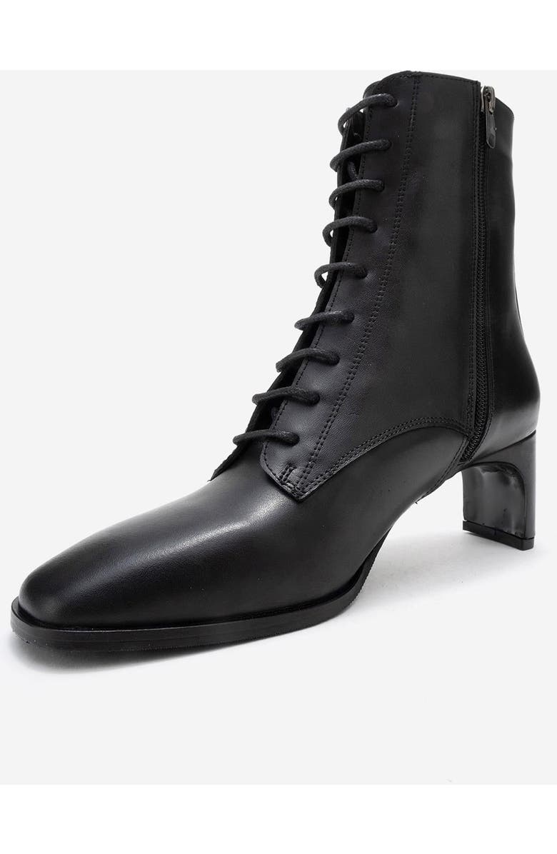 Forever & Always Shoes Sudy Leather Lace Up Boot, Alternate, color, Black