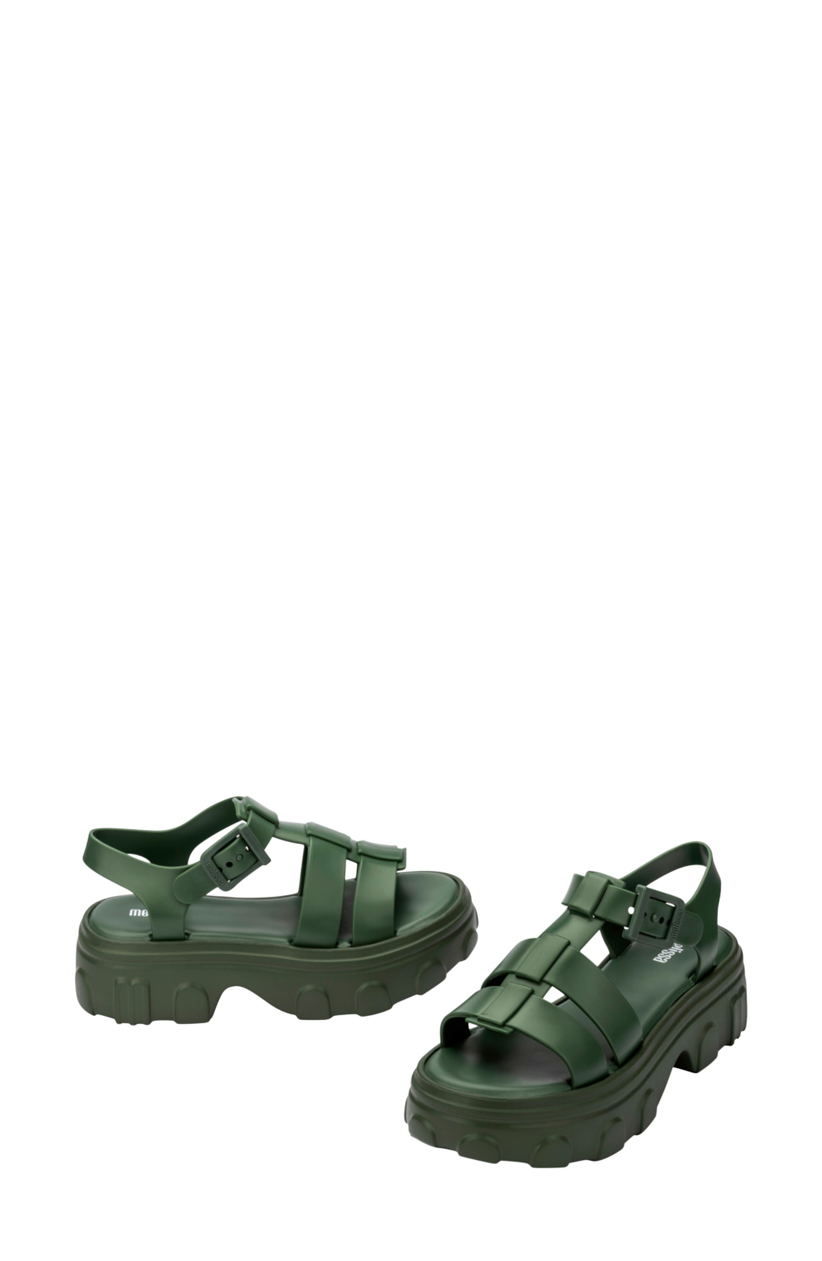 Ella Ankle Strap Platform Sandal, Alternate, color, DARK GREEN