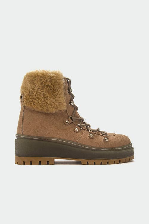Prologue Shoes Lunira Fur Ankle Boot In Brown