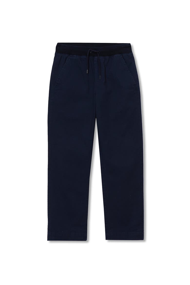 Boys Husky Stretch Soft Rib Waist Iron Knee Pull On Pants, Main, color, Classic Navy