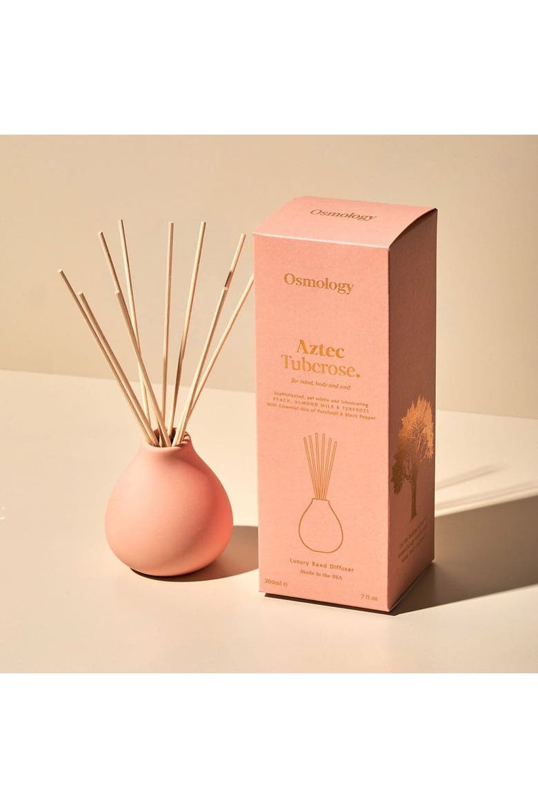 Tuberose Reed Diffuser - Peach Almond Milk and Tuberose, Alternate, color, pink