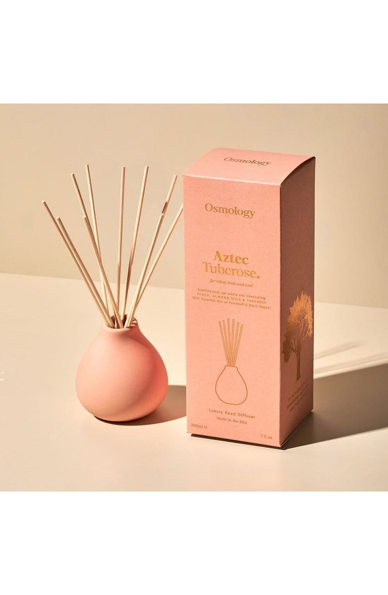 Osmology Tuberose Reed Diffuser - Peach Almond Milk and Tuberose, Alternate, color, Pink