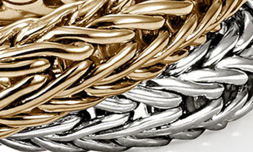 John Hardy Kami Chain Crossover Ring, Gold, 4.5mm In Silver And Gold
