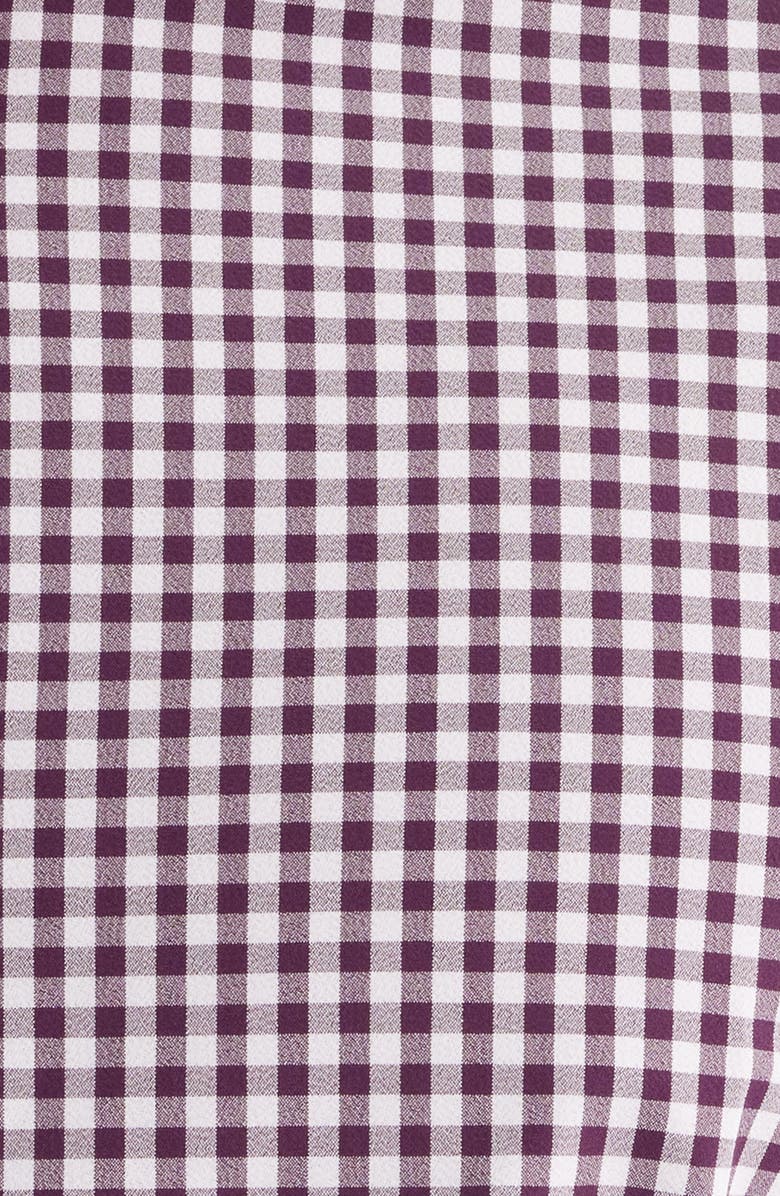 Mizzen+Main Leeward Trim Fit Gingham Performance Button-Up Shirt, Alternate, color, Eggplant Crew Gingham