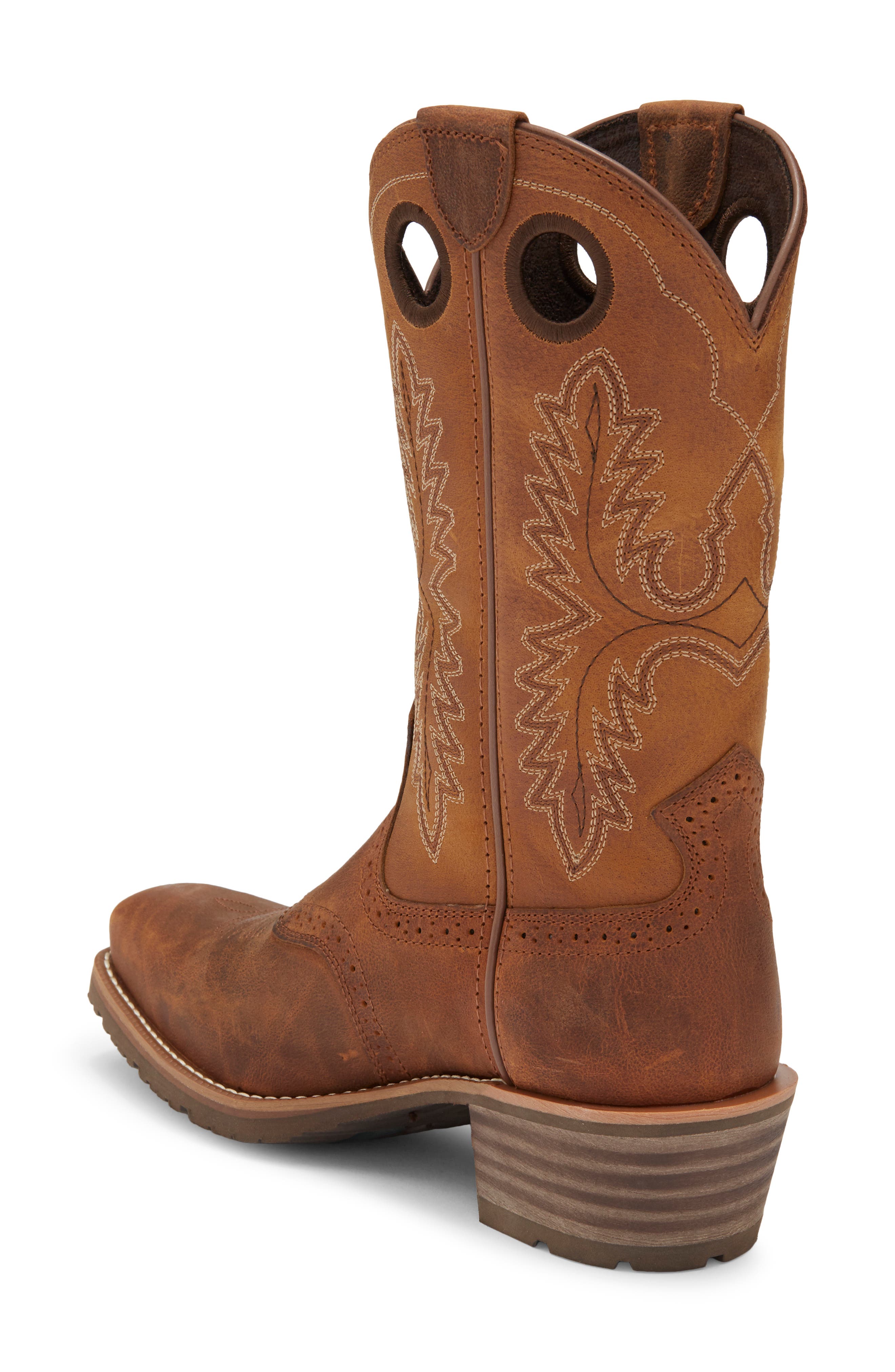 Ariat Hybrid Roughstock Square Toe Cowboy Boot, Alternate, color, Brown