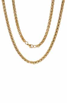 Men's 18k Gold Plated Wheat Chain Necklace