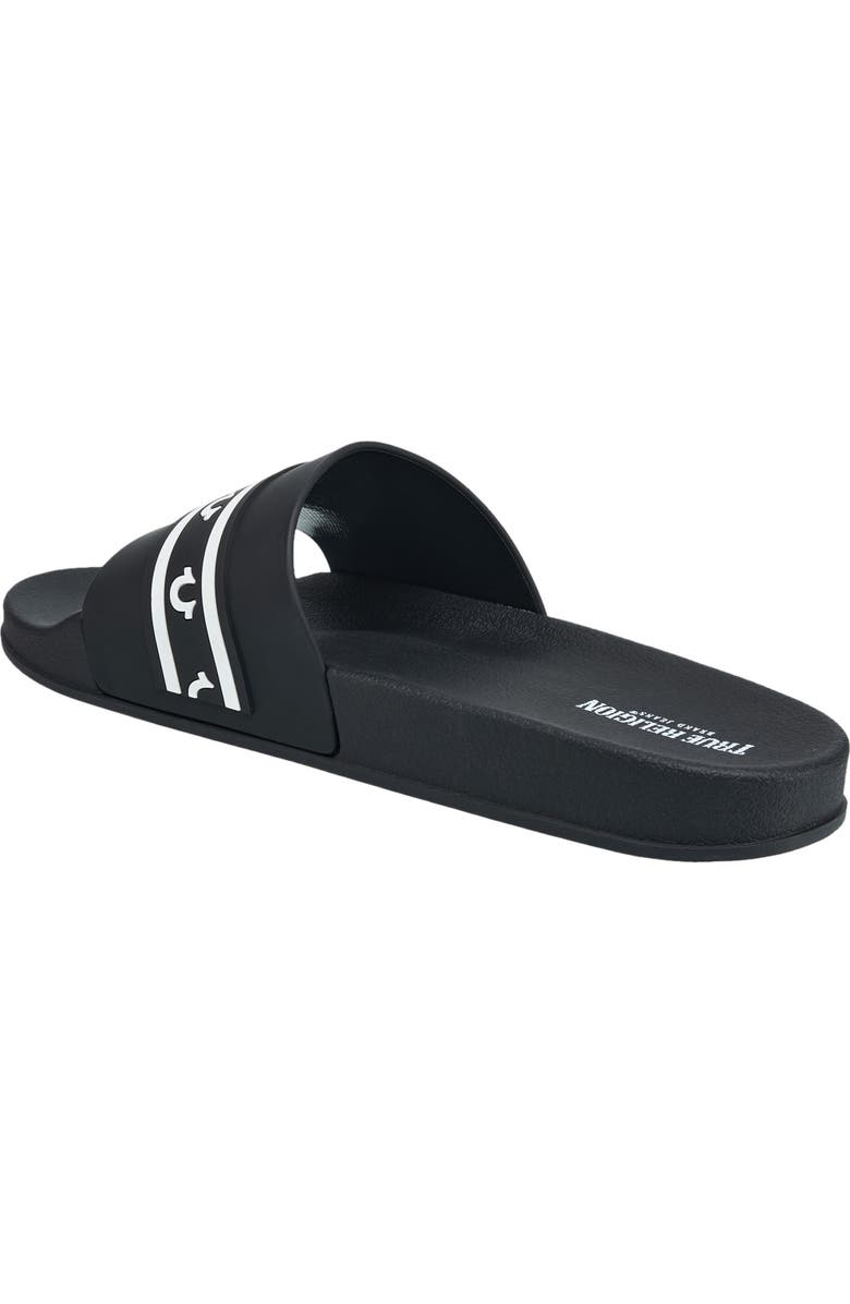 True Religion Snoop Colorblock Logo Pool Slide, Alternate, color, Black