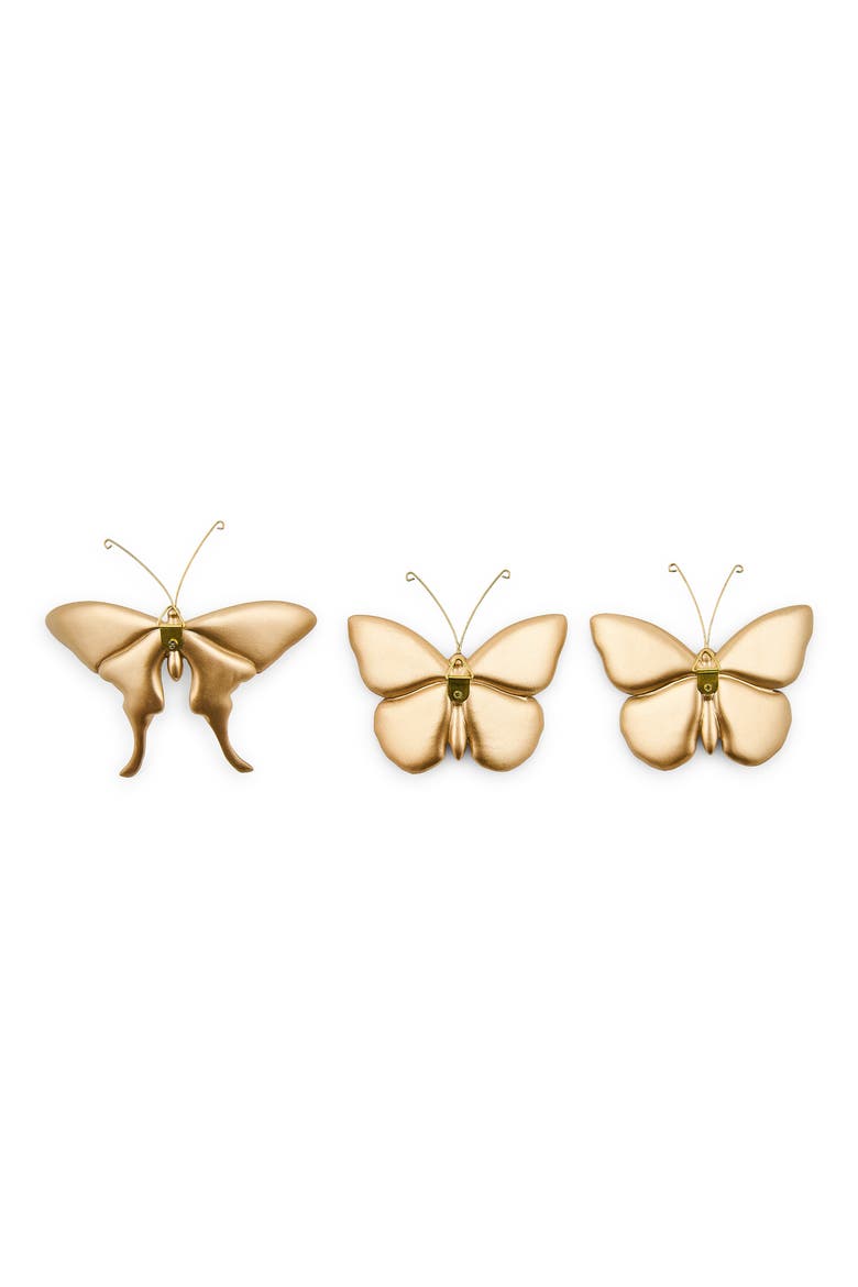 Set of 3 Assorted Mocha Butterfly Wall Decor, Alternate, color, MOCHA