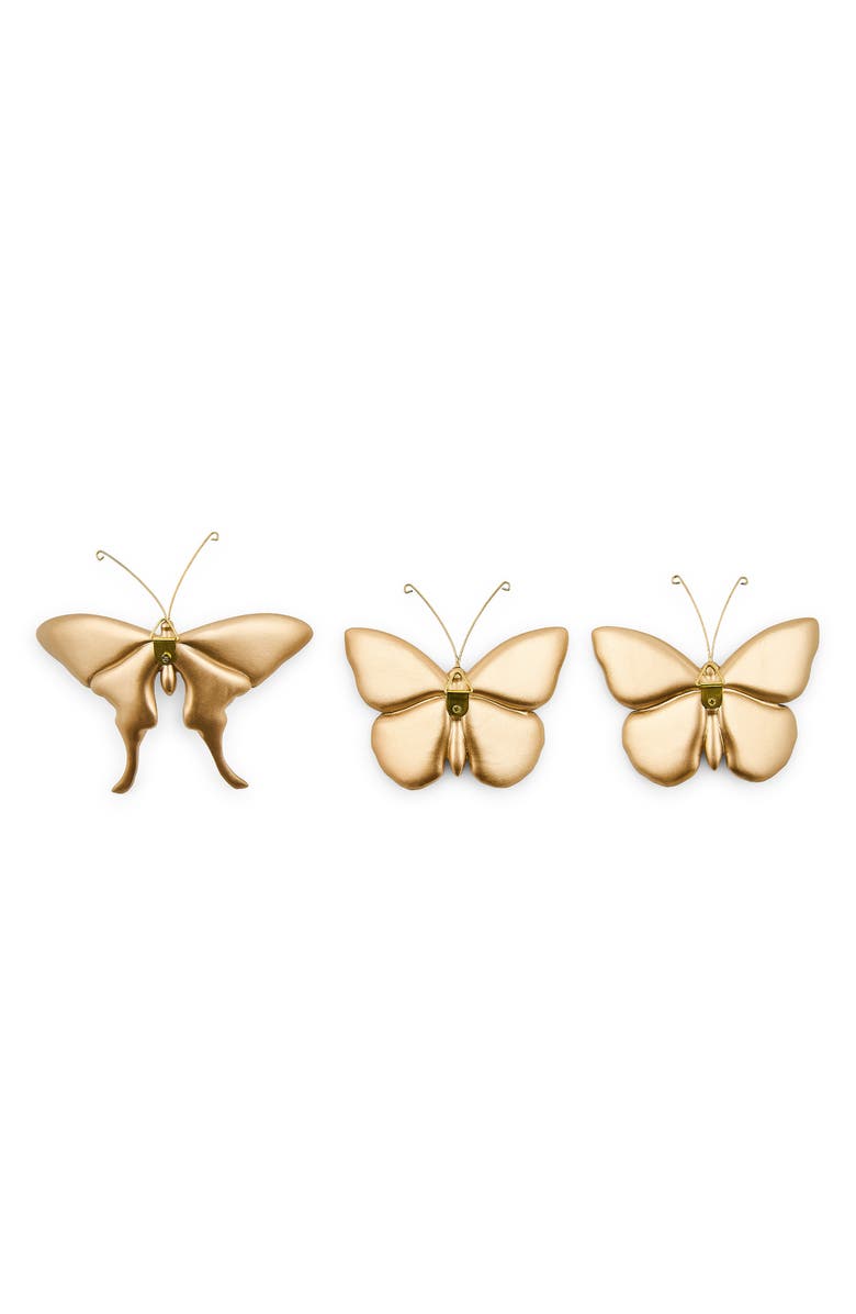 MACKENZIE CHILDS Set of 3 Assorted Mocha Butterfly Wall Decor, Alternate, color, Mocha