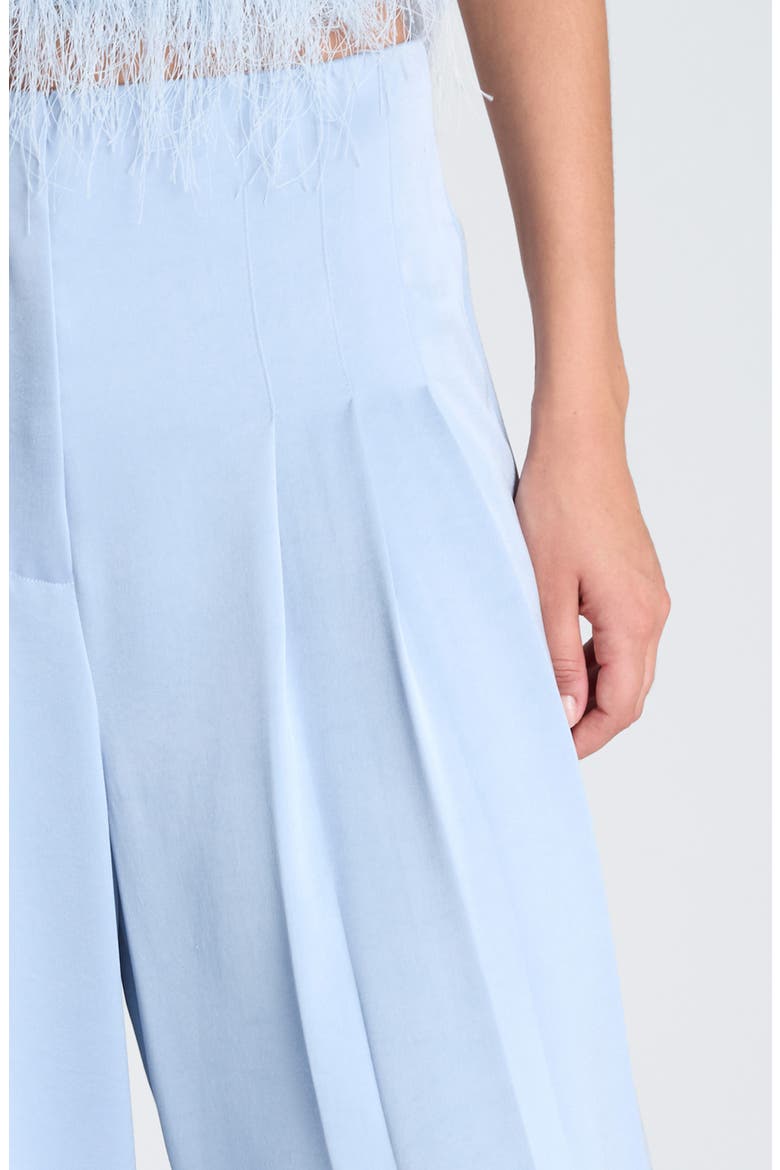 High Waist Wide Leg Stitched Tuck Satin Pants, Alternate, color, SERENE BLUE