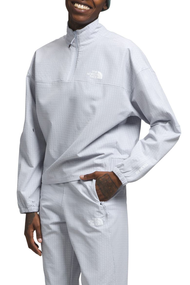 Tekware™ Grid Water Repellent Quarter Zip Pullover, Main, color, DUSTY PERIWINKLE HEATHER
