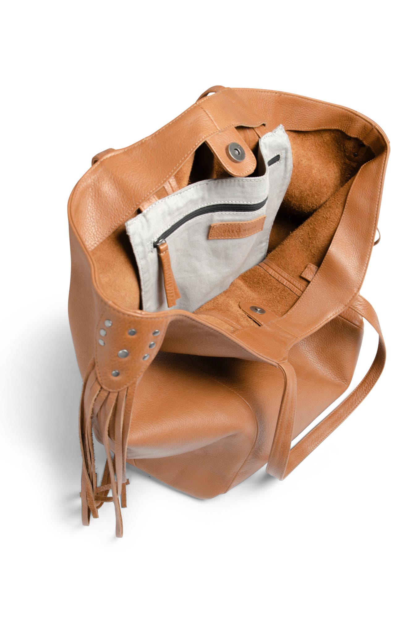 DAY & MOOD DAY AND MOOD Lia Fringe Trim Tote Bag, Alternate, color, 