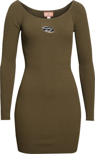 ワンピース DIESEL M-Vera DIESEL® M-Vera Metallic Oval D Cutout Long Sleeve Rib