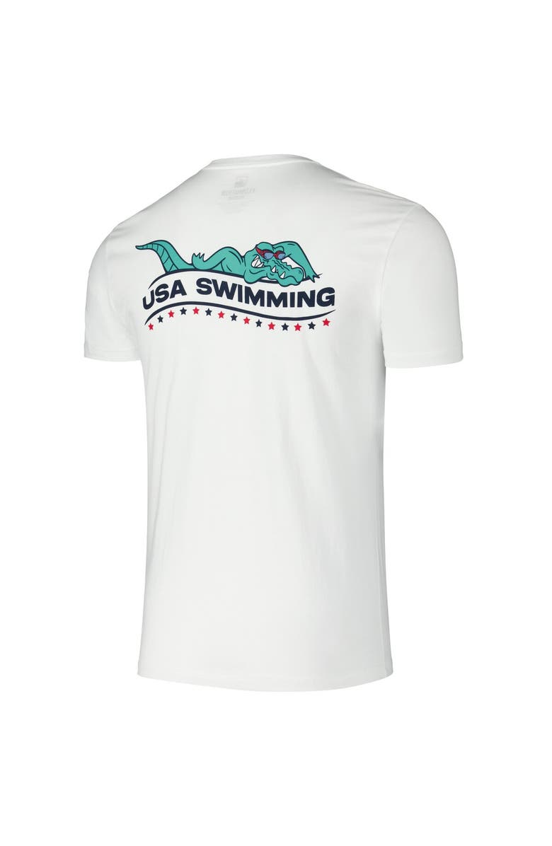 FLOMOTION Unisex Flomotion White USA Swimming Later Gator T-Shirt, Alternate, color, White
