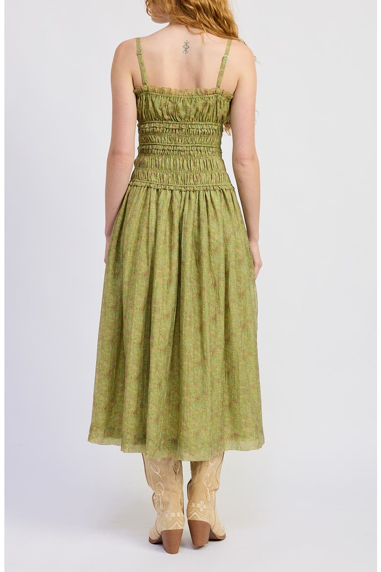 Jenny Midi Dress, Alternate, color, LIGHT GREEN DITSY