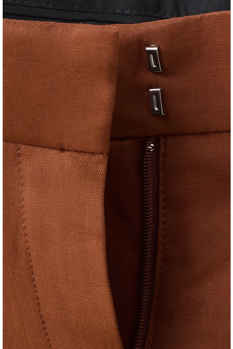Pleated Straight Leg Pants, Alternate, color, RUSSET